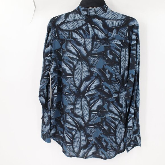 NWOT Wildfang Shirt Womens XS The Empower Long Sleeve Button Up Leaf Print Rayon - Picture 9 of 12
